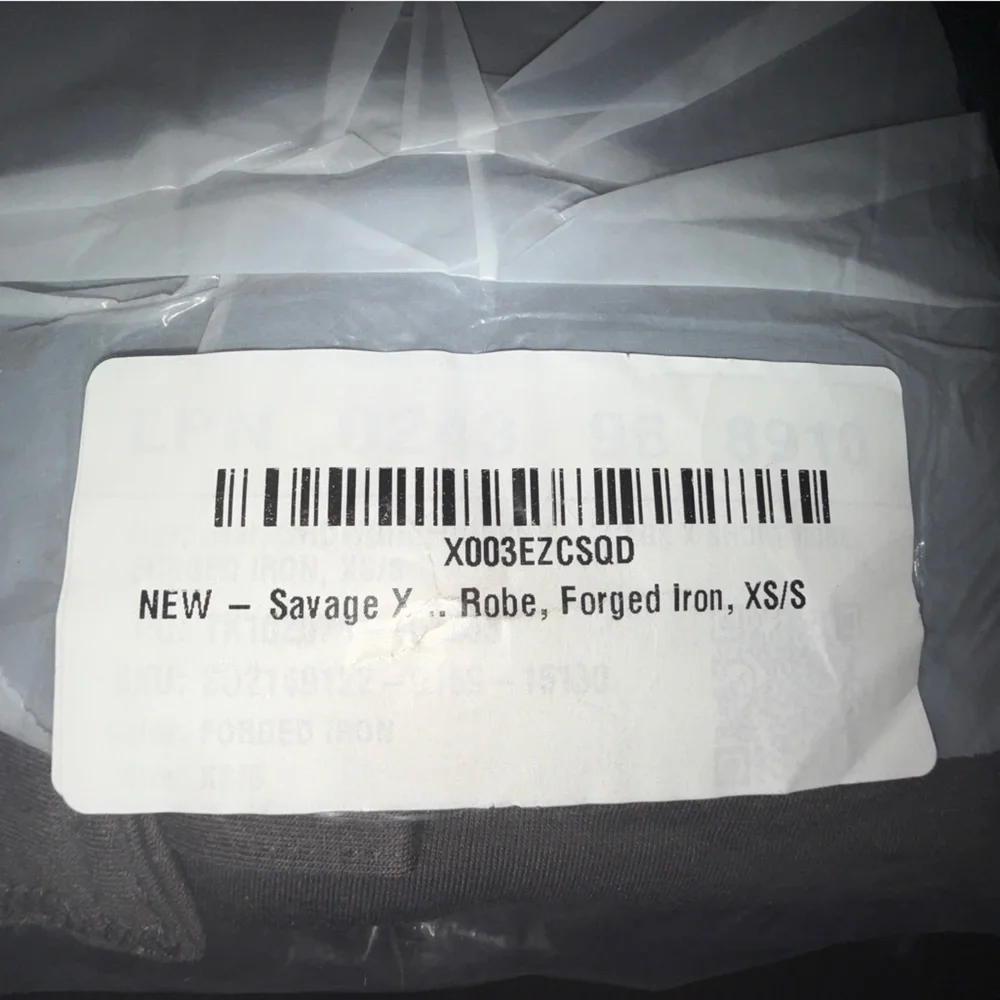 SAVAGE X FENTY HOODED ROBE. LINGERIE BY RIHANNA. Forged Iron. Size XS/S & M/L!! - Picture 10 of 11